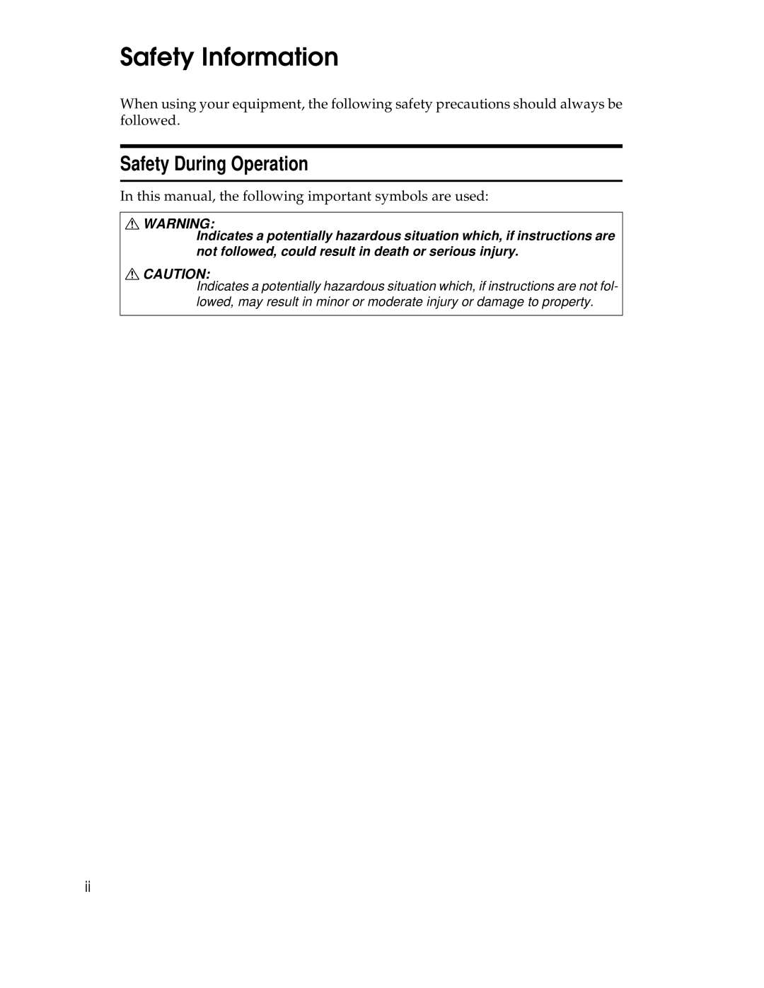 Ricoh AP305 operating instructions Safety Information, Safety During Operation 