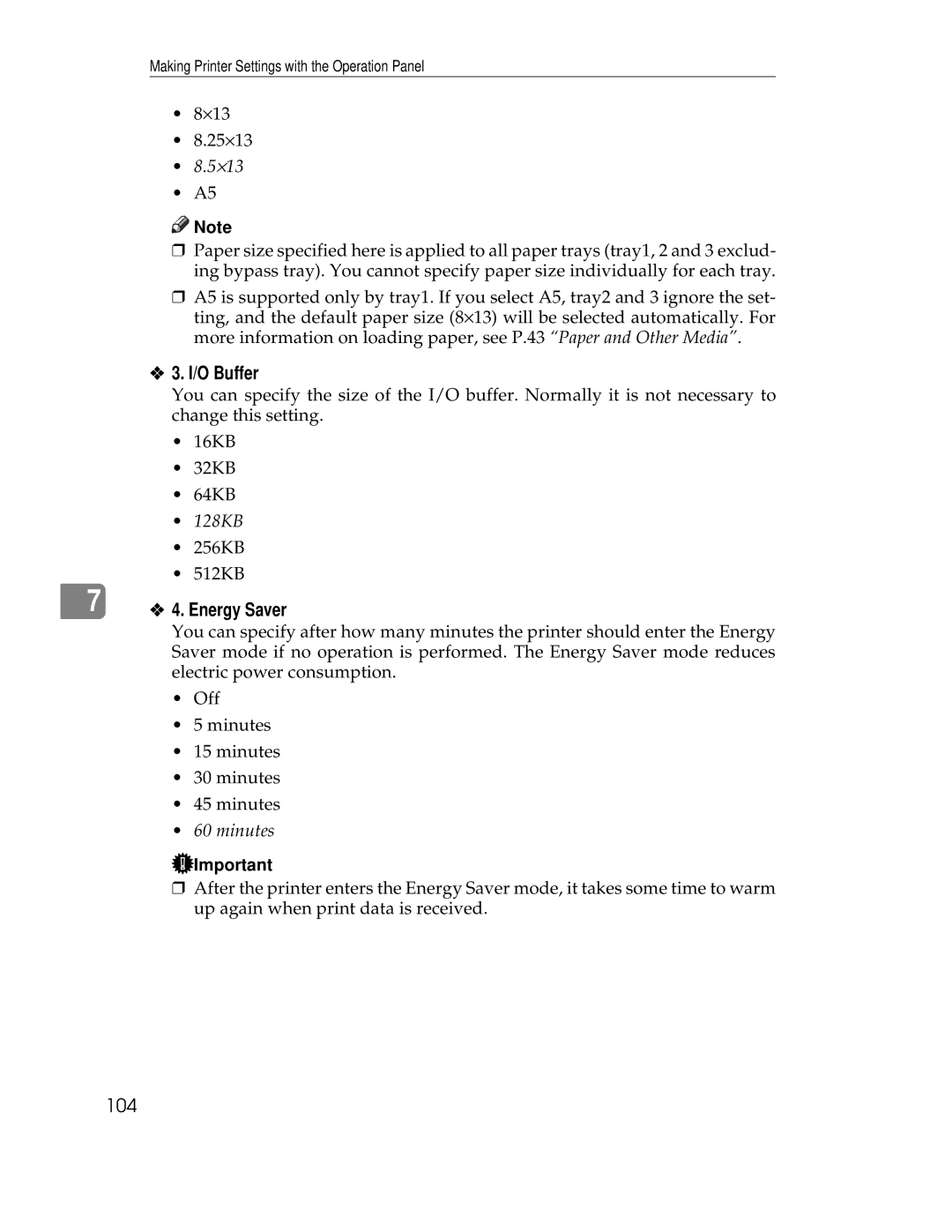 Ricoh AP305 operating instructions O Buffer, ×13 