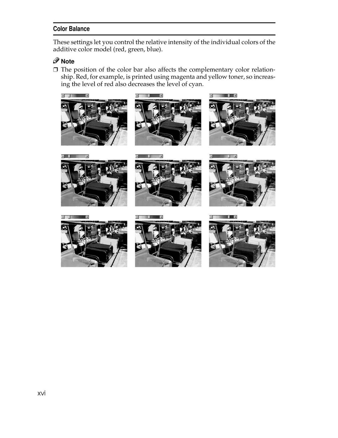 Ricoh AP305 operating instructions Color Balance 