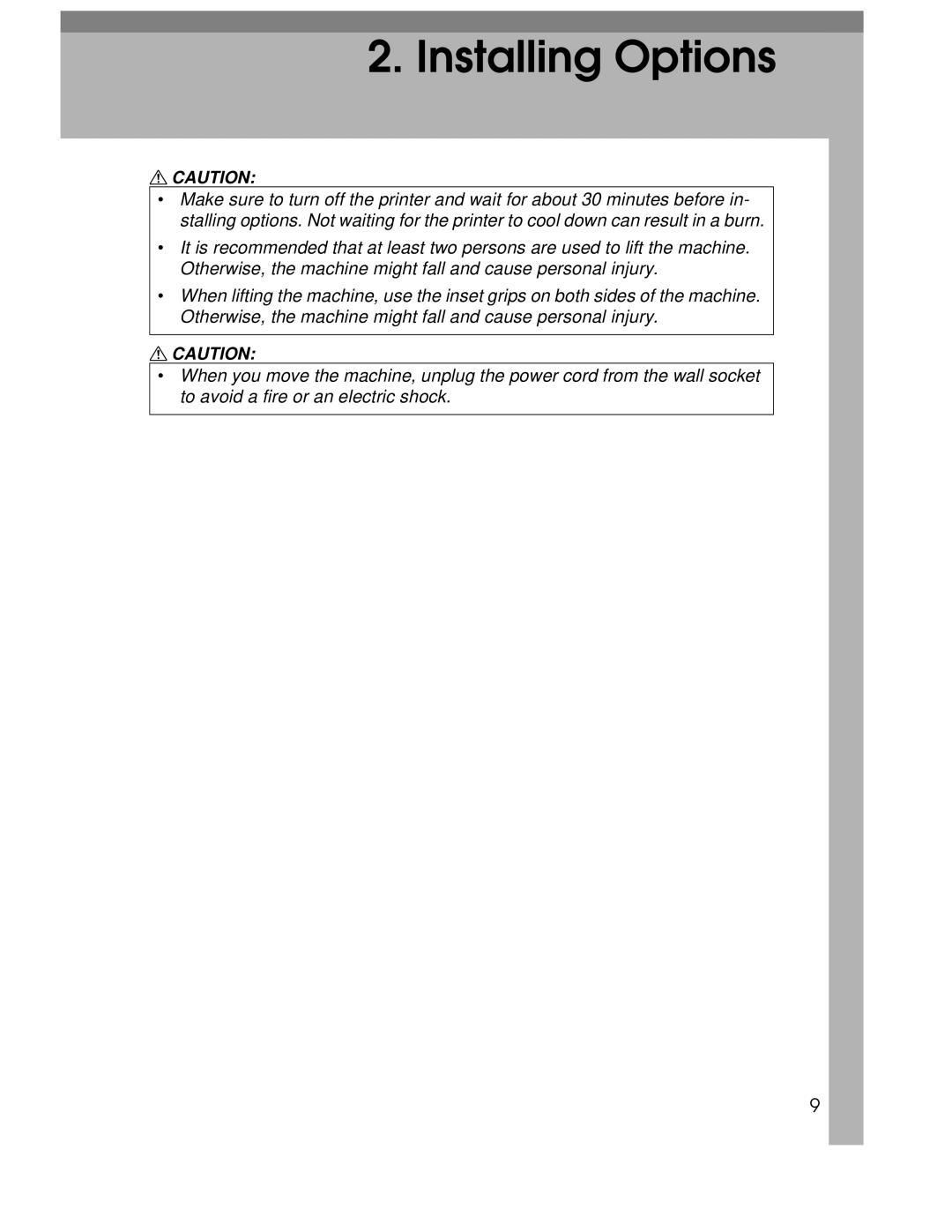 Ricoh AP305 operating instructions Installing Options 