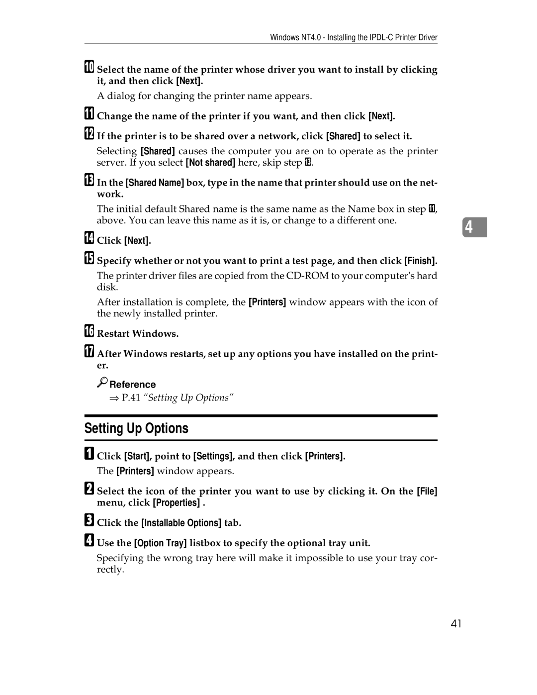 Ricoh AP305 operating instructions Reference, Click the Installable Options tab 