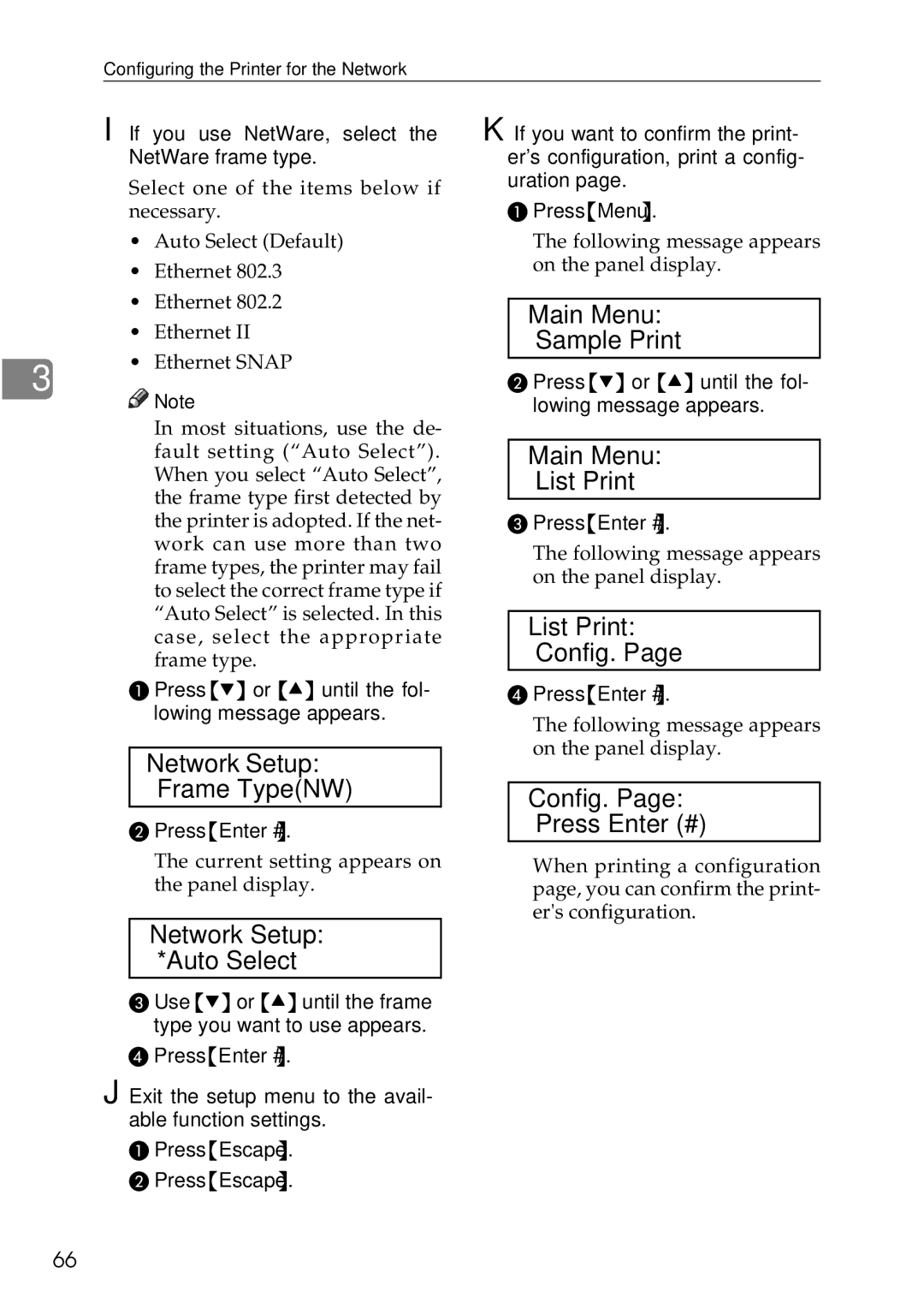 Ricoh AP3200 setup guide Uration Press Menu, Press T or U until the fol, Press Enter # Lowing message appears 