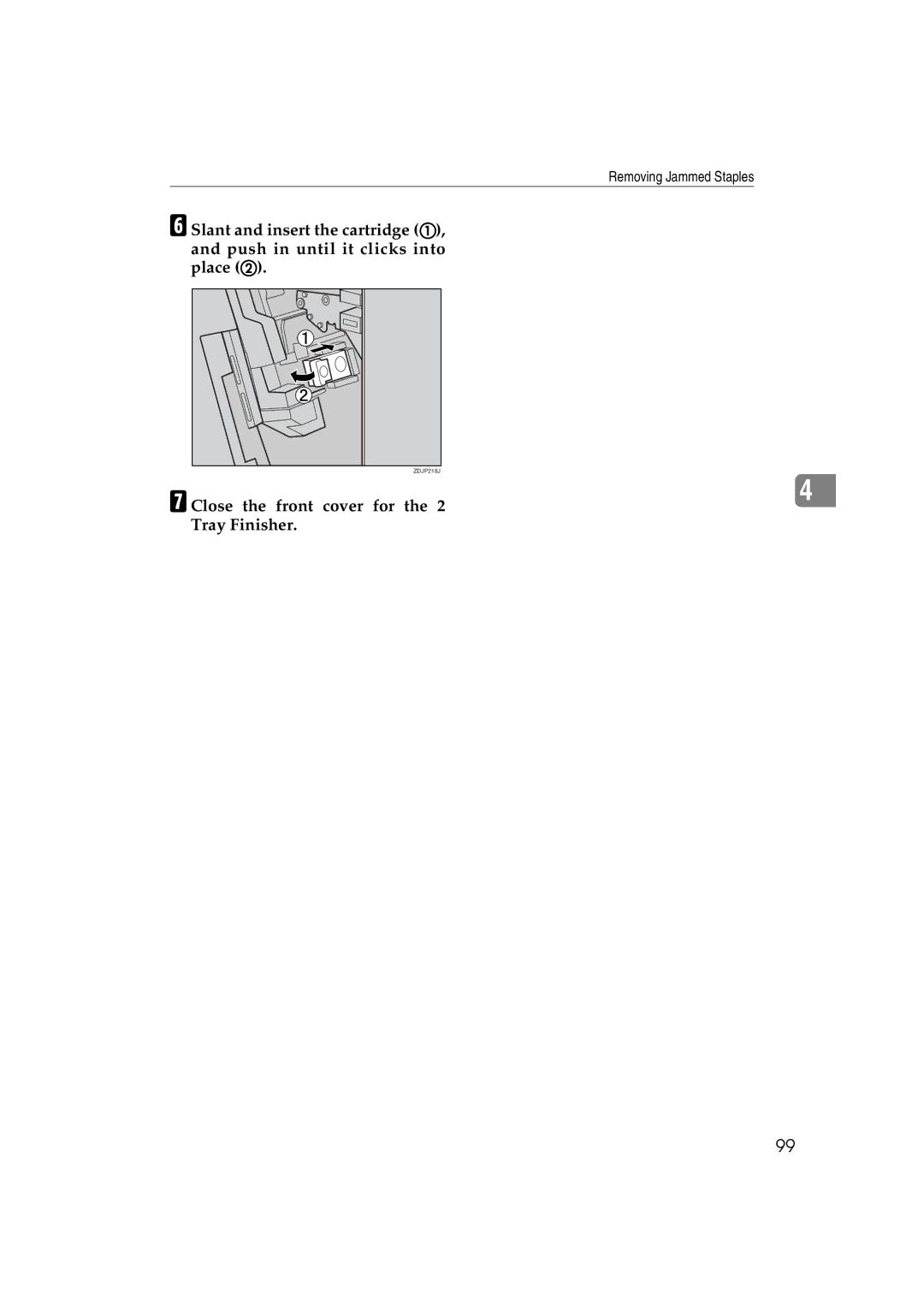 Ricoh AP3800C operating instructions Close the front cover for the 24 Tray Finisher 