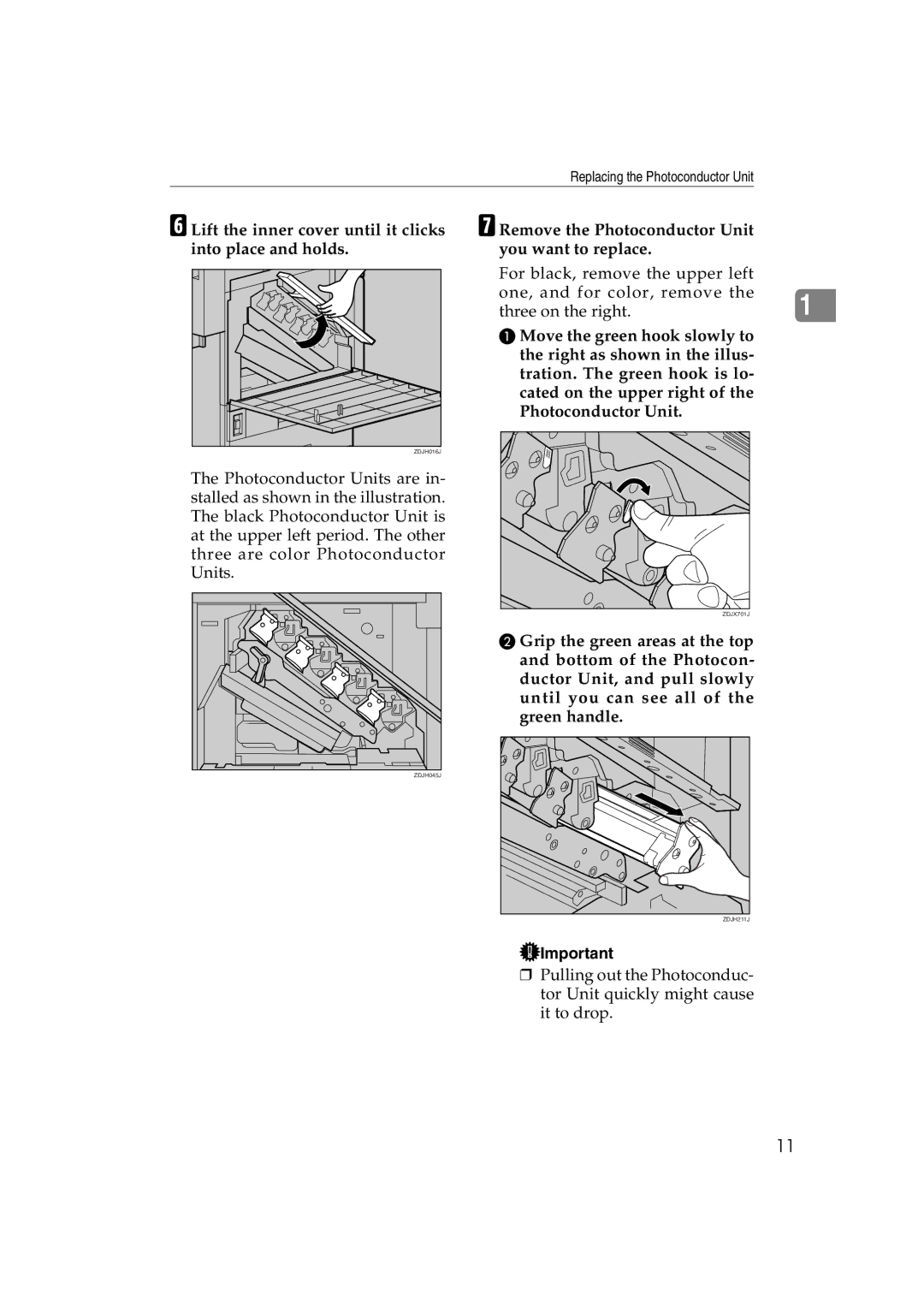 Ricoh AP3800C operating instructions Lift the inner cover until it clicks into place and holds 