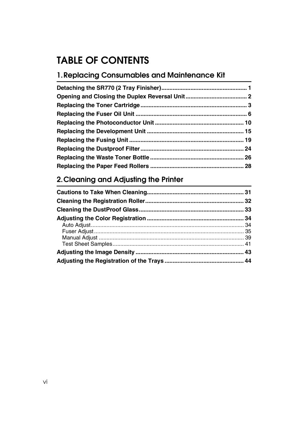 Ricoh AP3800C operating instructions Table of Contents 