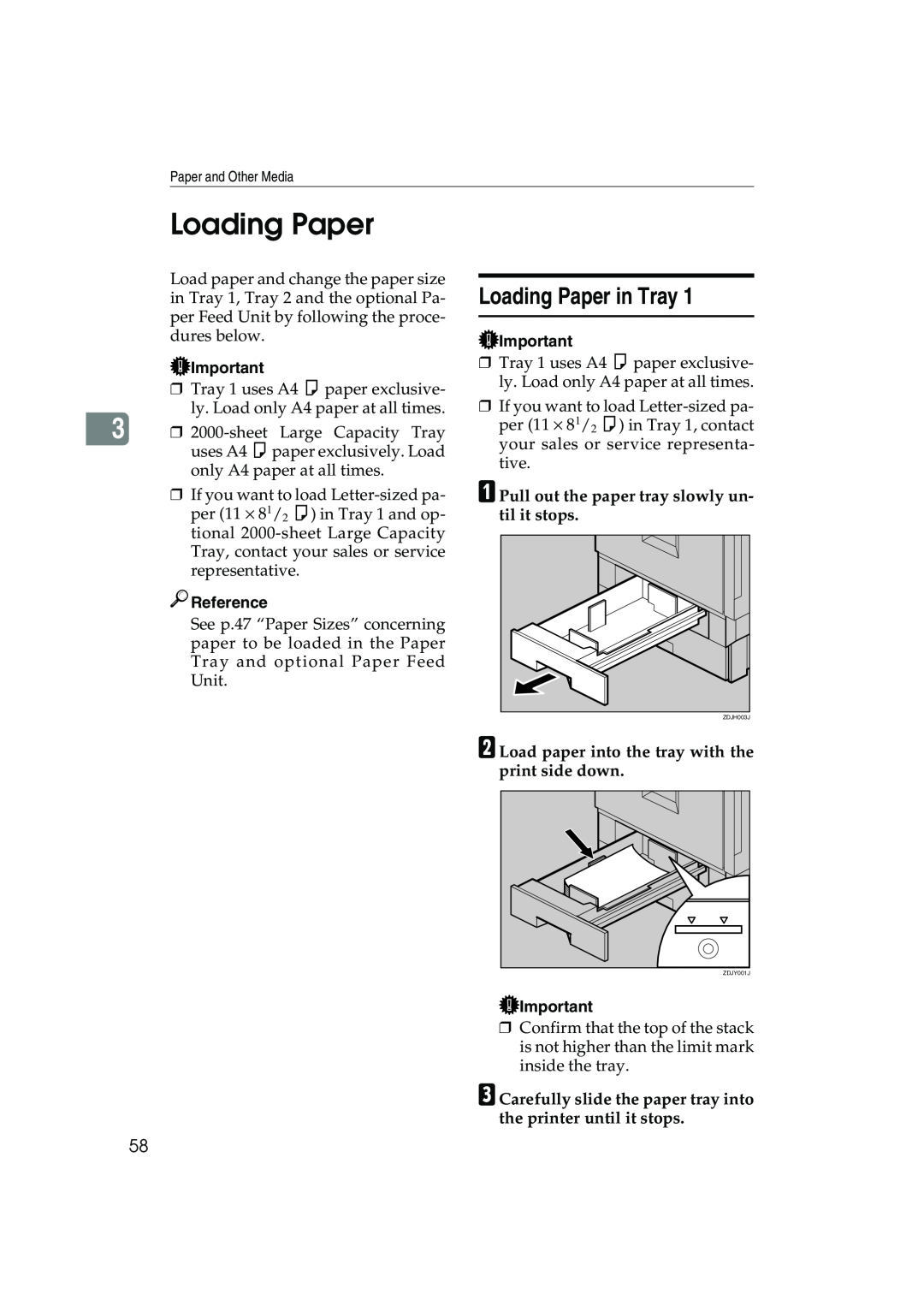 Ricoh AP3800C operating instructions Loading Paper in Tray 