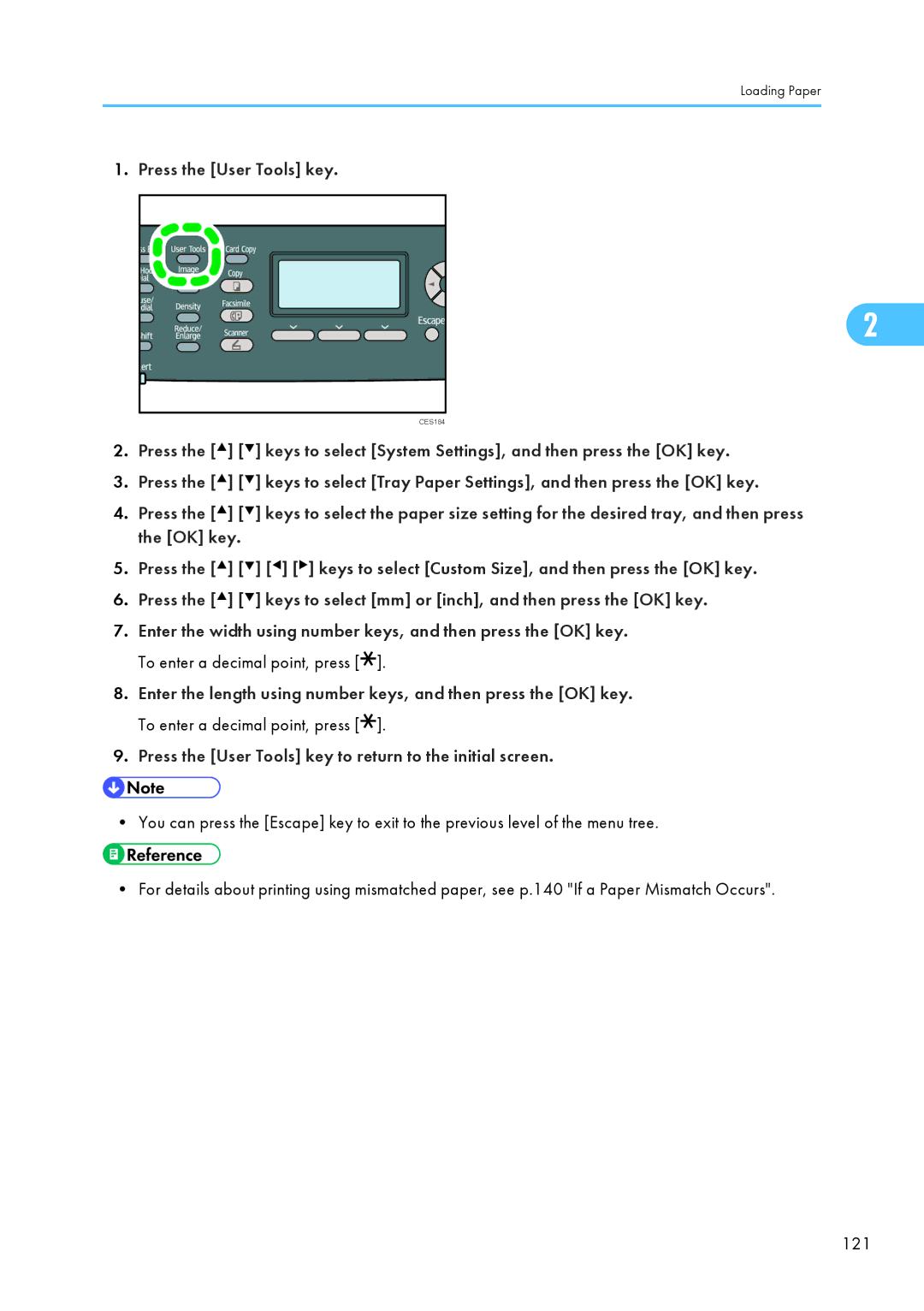 Ricoh SP C240SF, C242SF operating instructions Press the User Tools key 