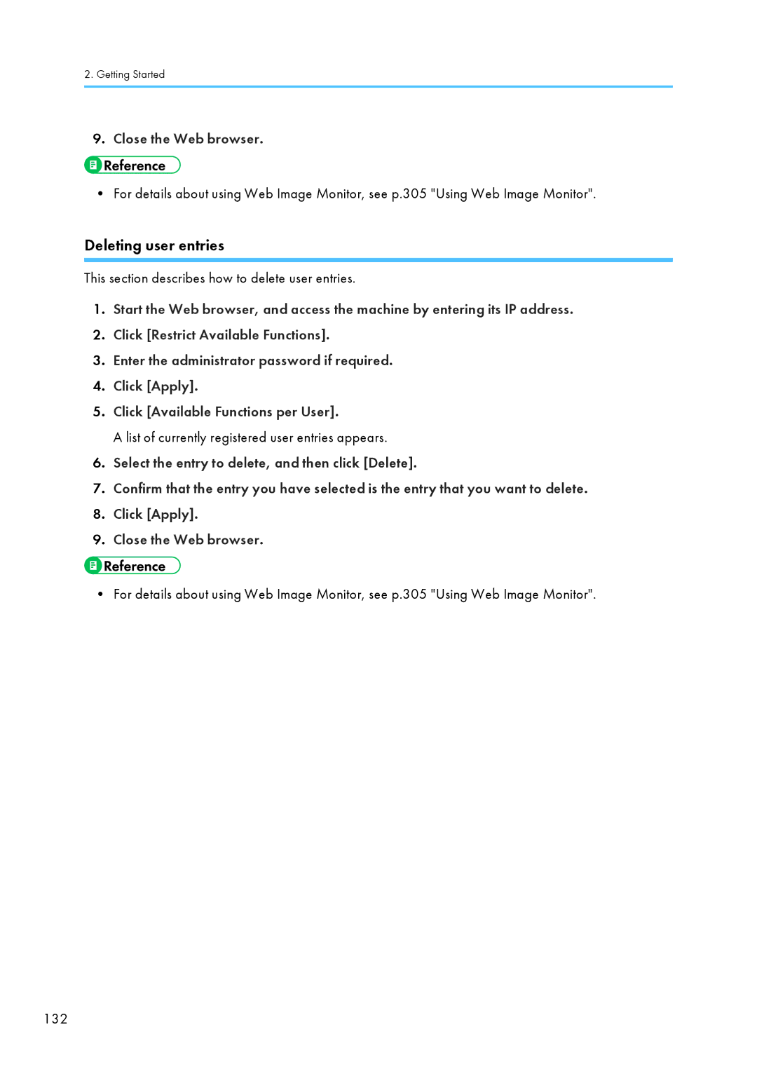 Ricoh C242SF, SP C240SF operating instructions Deleting user entries 