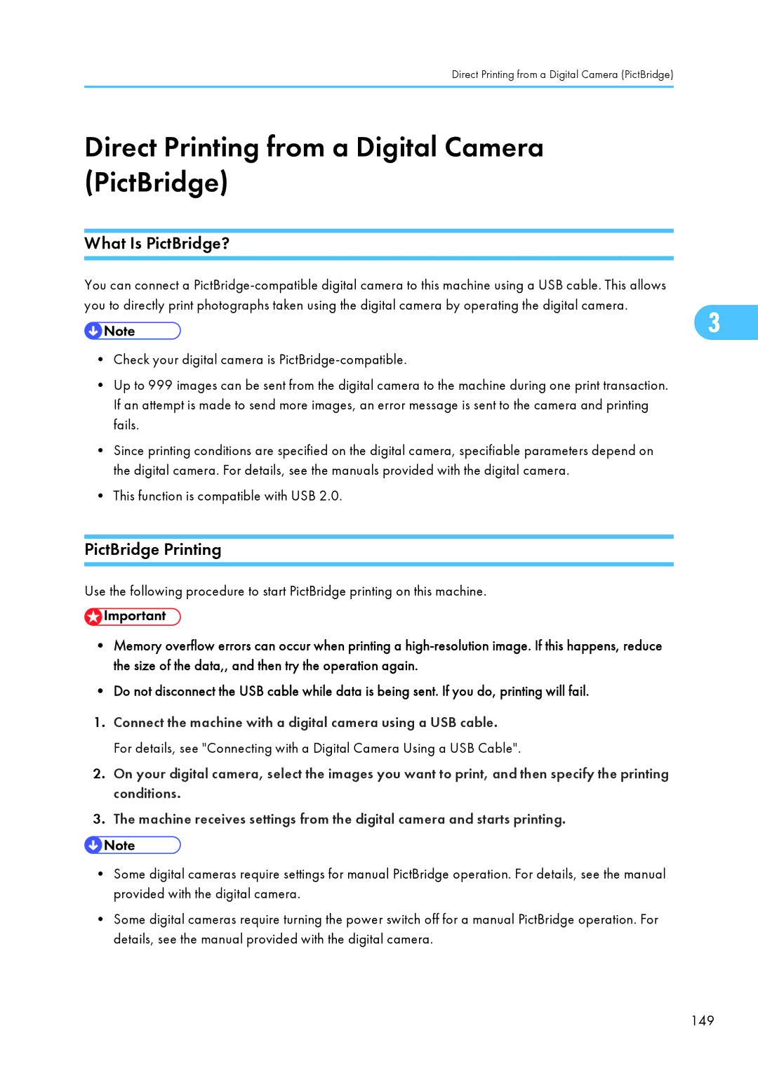 Ricoh SP C240SF, C242SF Direct Printing from a Digital Camera PictBridge, What Is PictBridge?, PictBridge Printing 