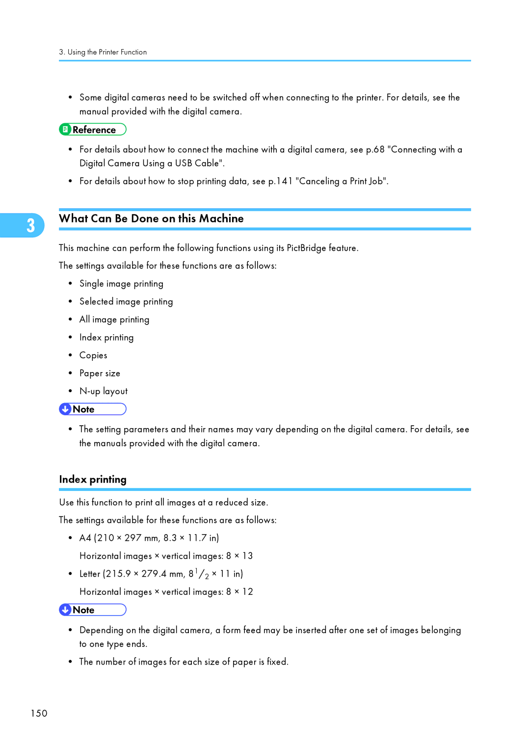 Ricoh C242SF, SP C240SF operating instructions What Can Be Done on this Machine, Index printing 