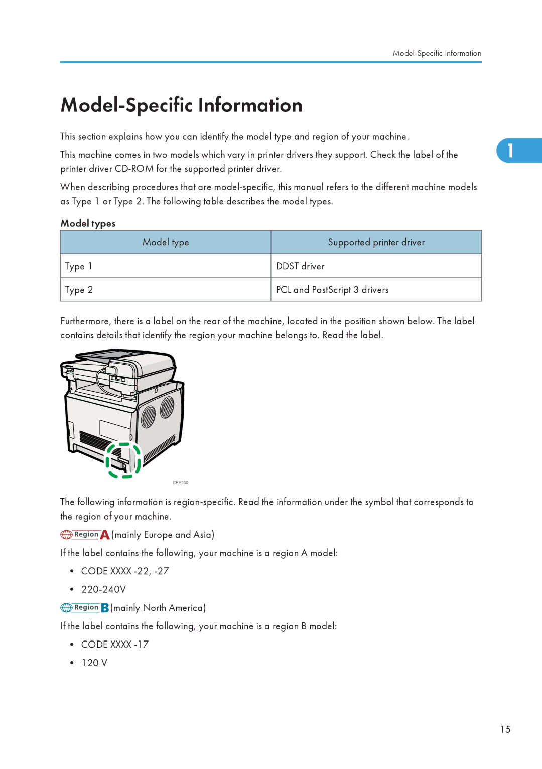 Ricoh SP C240SF, C242SF operating instructions Model-Specific Information, 120 