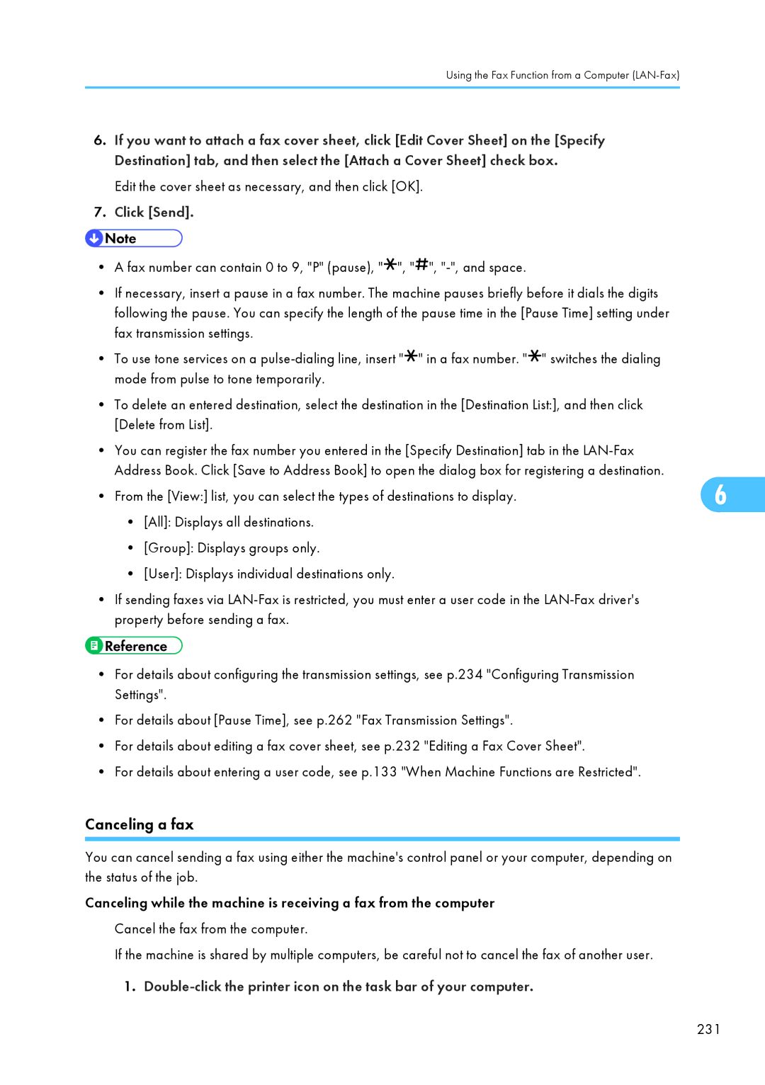 Ricoh SP C240SF, C242SF operating instructions Edit the cover sheet as necessary, and then click OK, Click Send, 231 