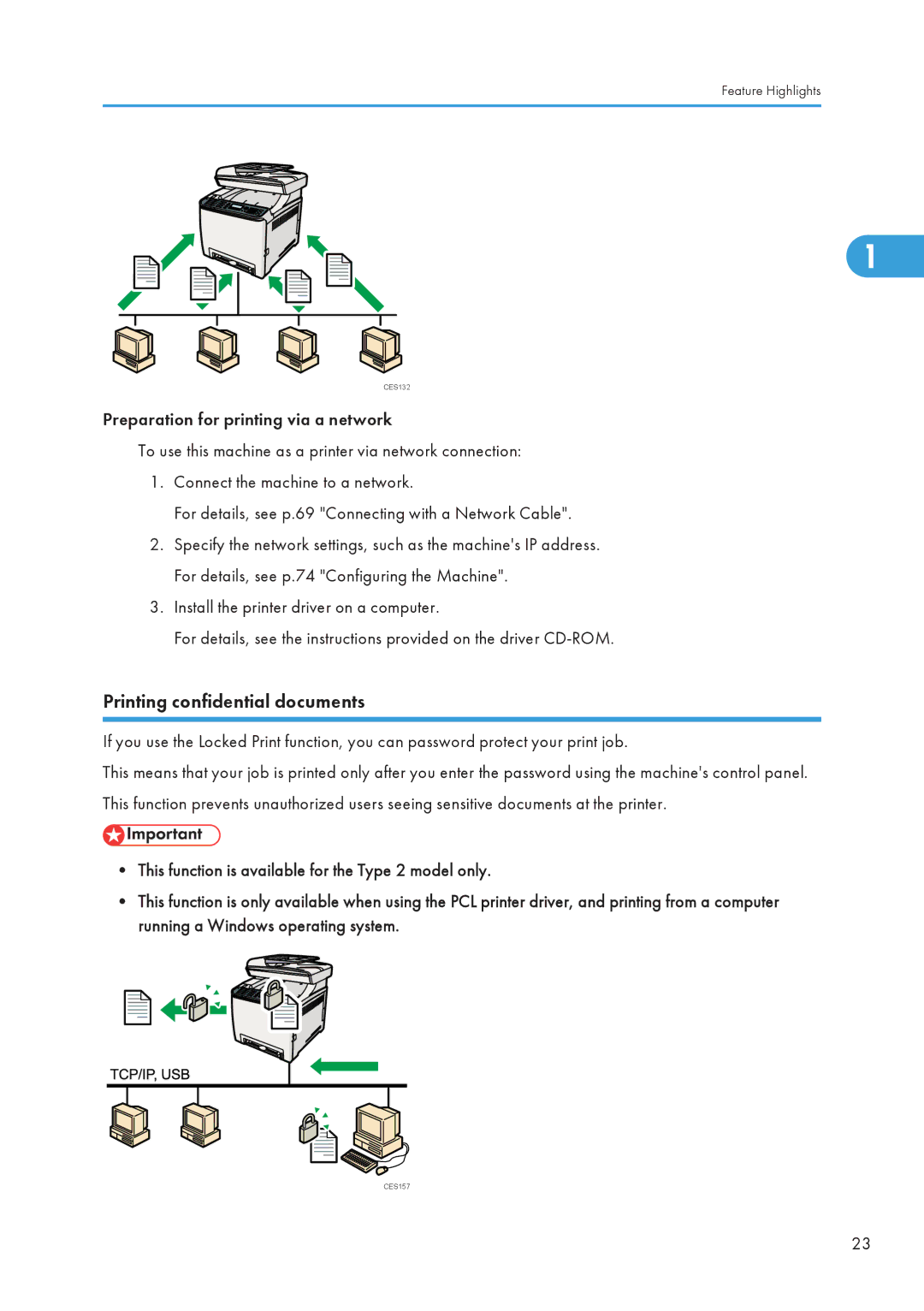 Ricoh SP C240SF, C242SF operating instructions Printing confidential documents 