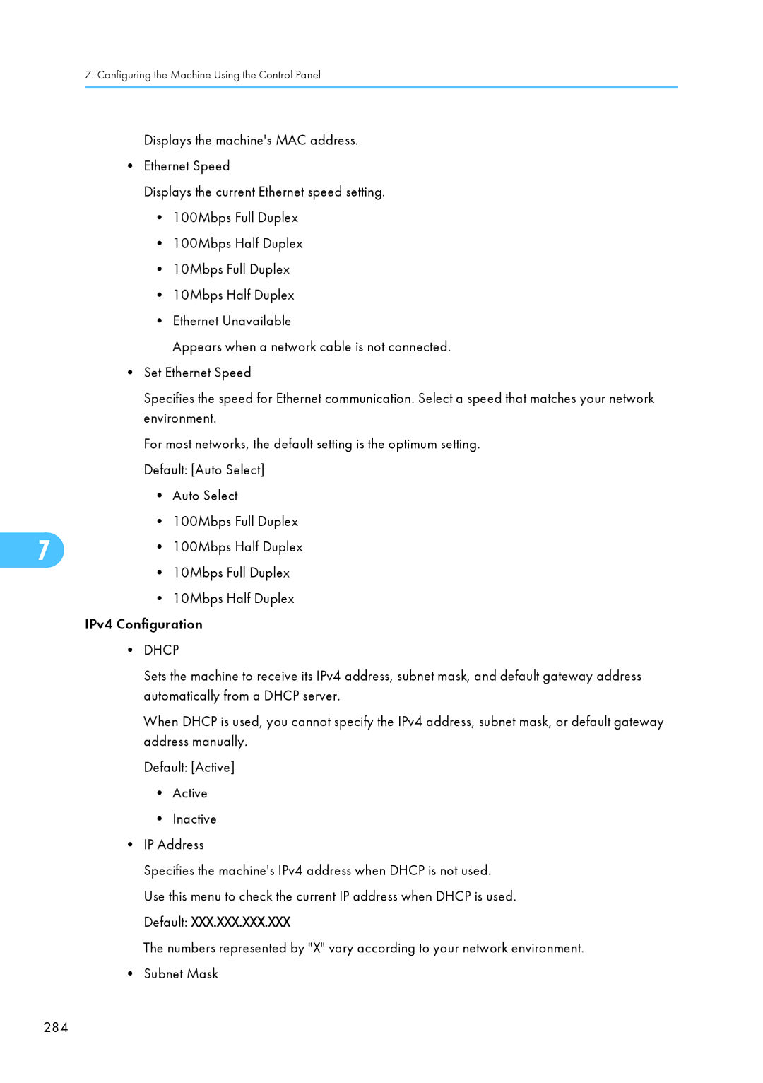 Ricoh C242SF, SP C240SF operating instructions Dhcp 