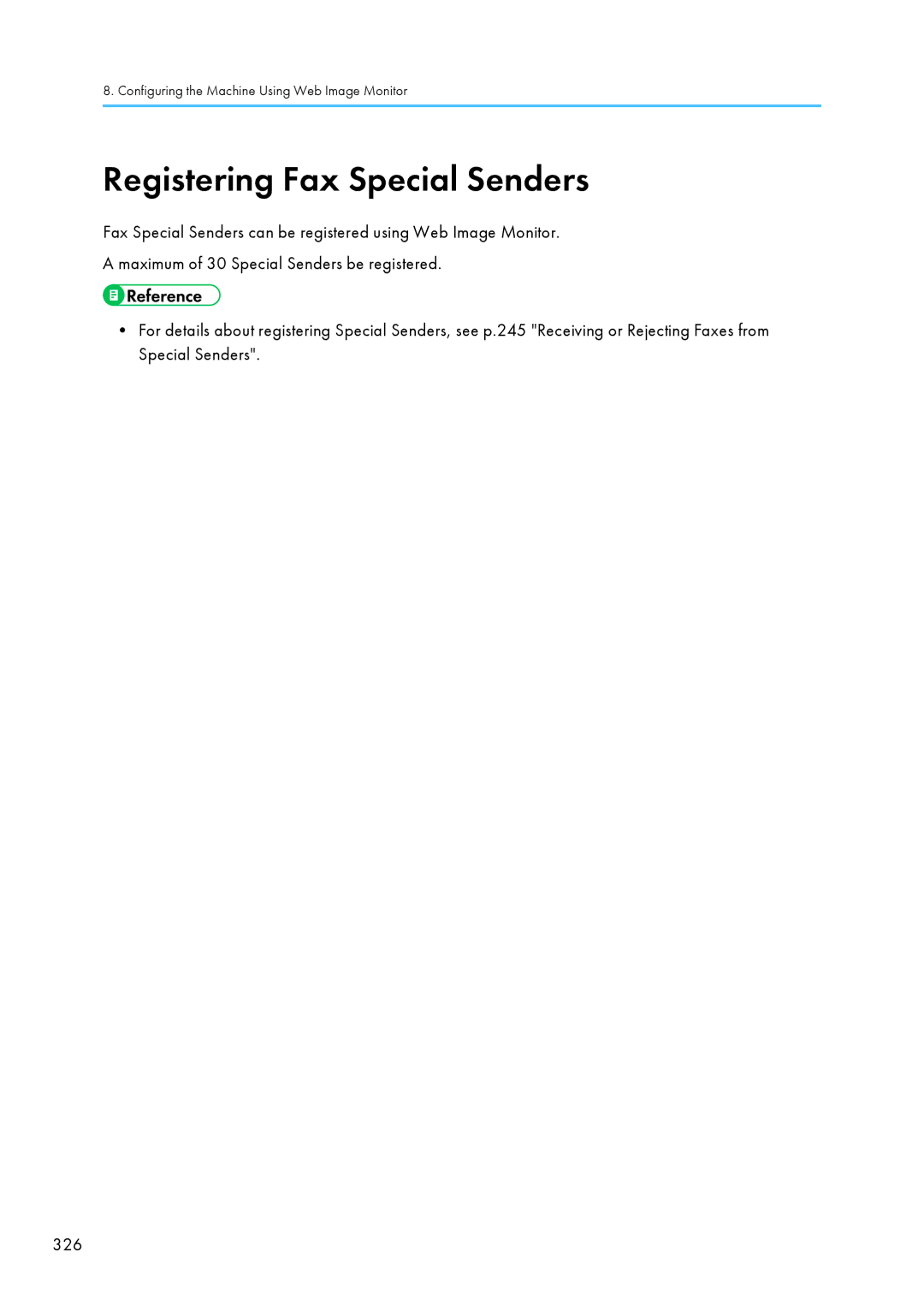 Ricoh C242SF, SP C240SF operating instructions Registering Fax Special Senders 