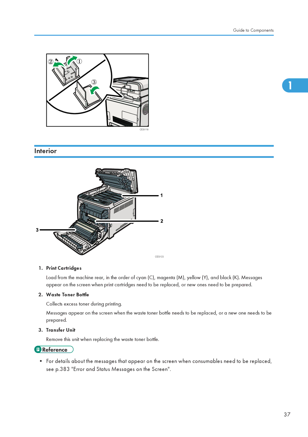 Ricoh SP C240SF, C242SF operating instructions Interior 