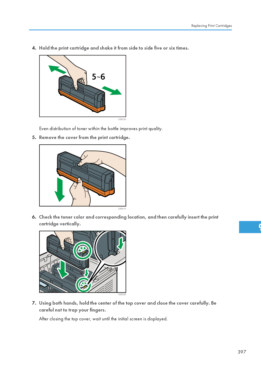 Ricoh SP C240SF, C242SF operating instructions Remove the cover from the print cartridge 