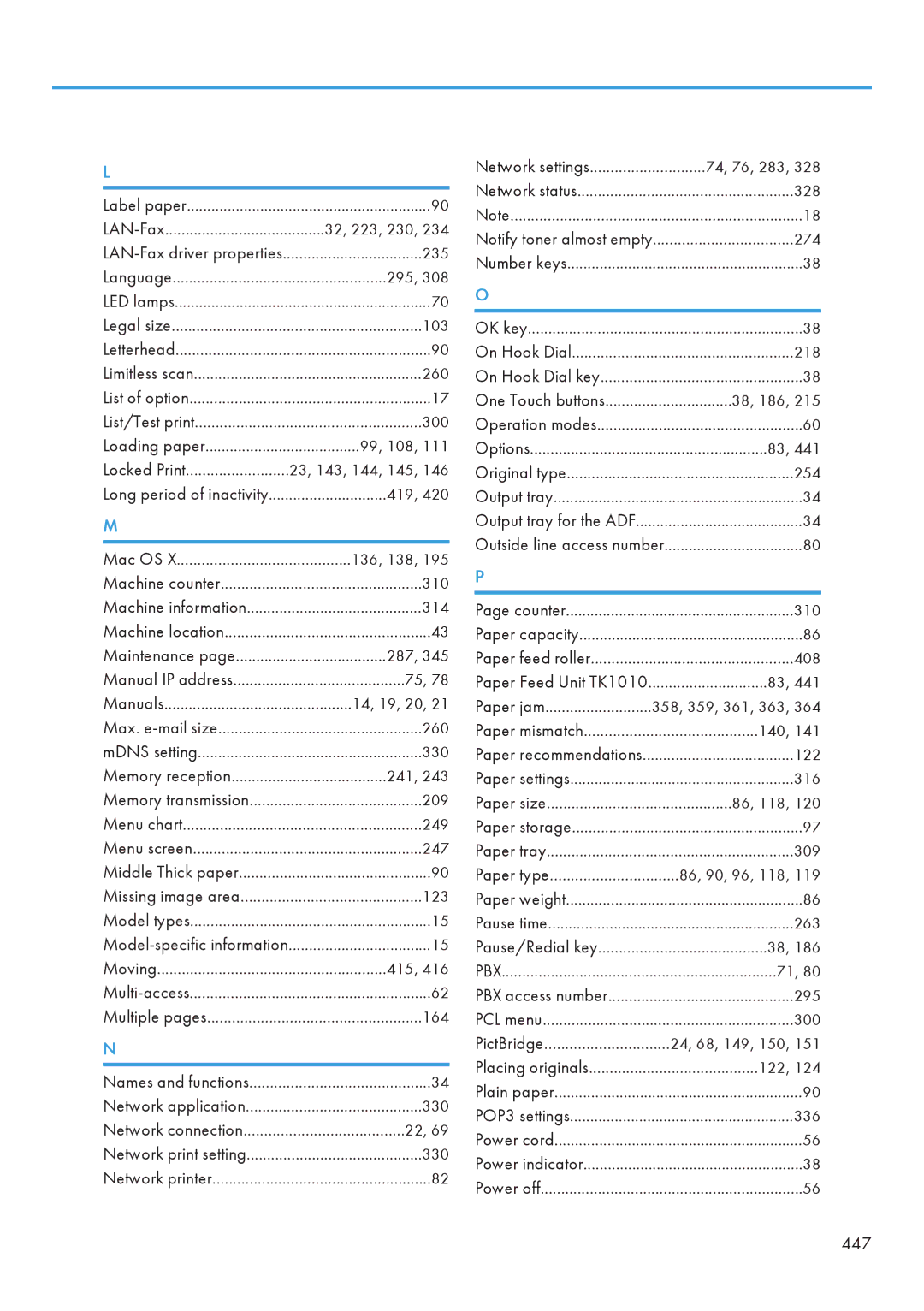 Ricoh SP C240SF, C242SF operating instructions 447 