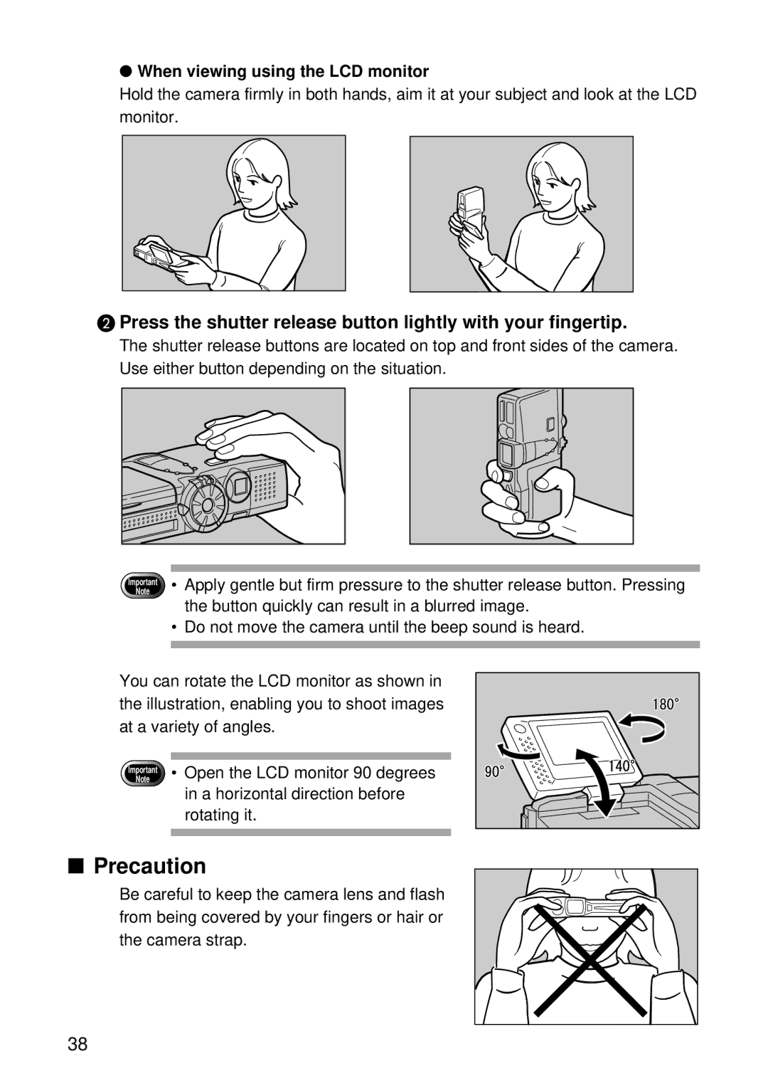 Ricoh CAMERA RDC-i500 operation manual Precaution, When viewing using the LCD monitor 