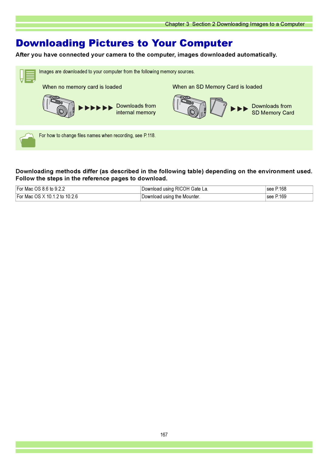 Ricoh CAPLIOG4, CAPLIO G4 WIDE operation manual Downloading Pictures to Your Computer 