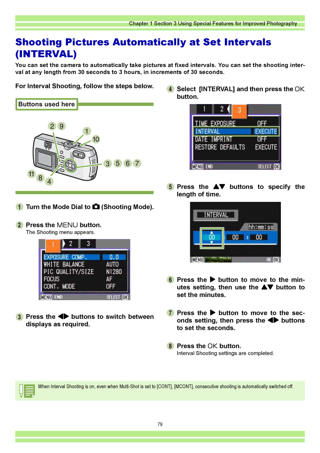 Ricoh CAPLIOG4, CAPLIO G4 WIDE operation manual Shooting Pictures Automatically at Set Intervals Interval 