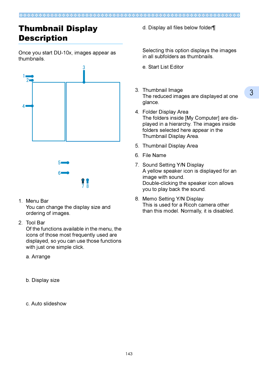 Ricoh Caplio GX operation manual Thumbnail Display Description 