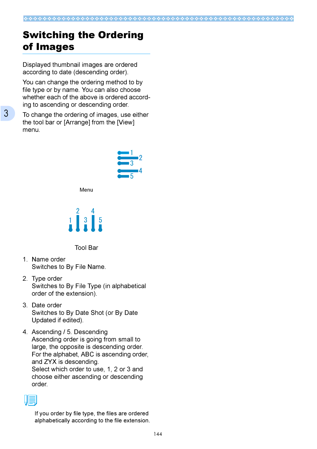 Ricoh Caplio GX operation manual Switching the Ordering of Images 