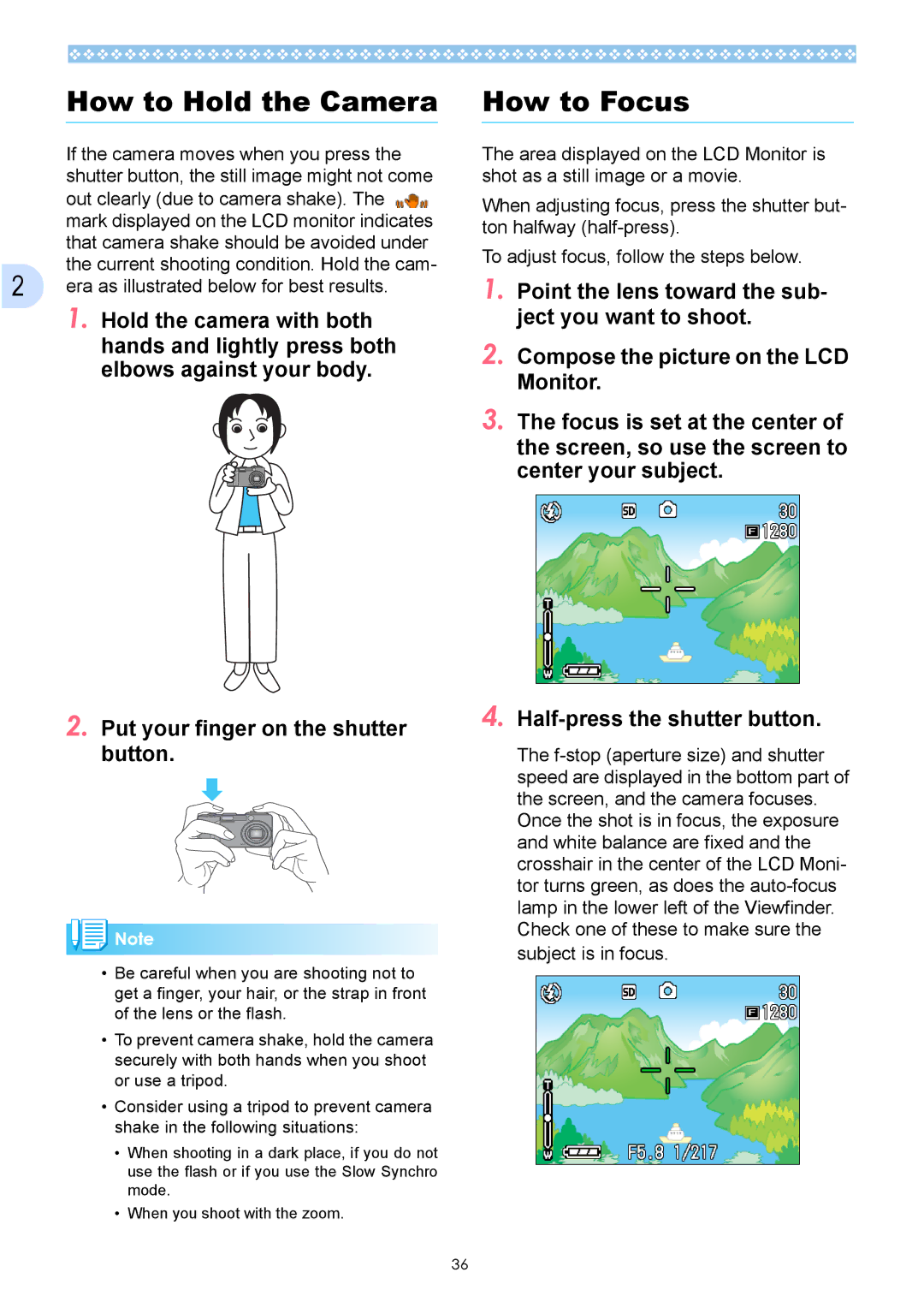 Ricoh Caplio GX operation manual How to Hold the Camera How to Focus, Button 