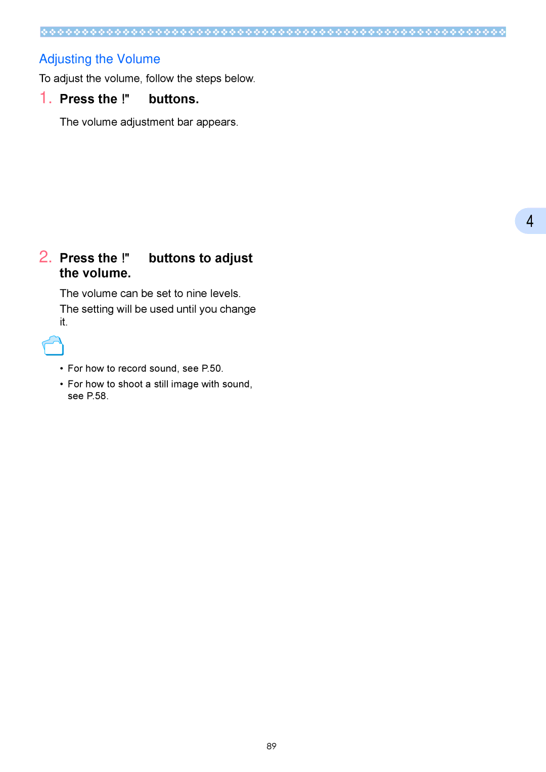 Ricoh Caplio GX operation manual Adjusting the Volume 