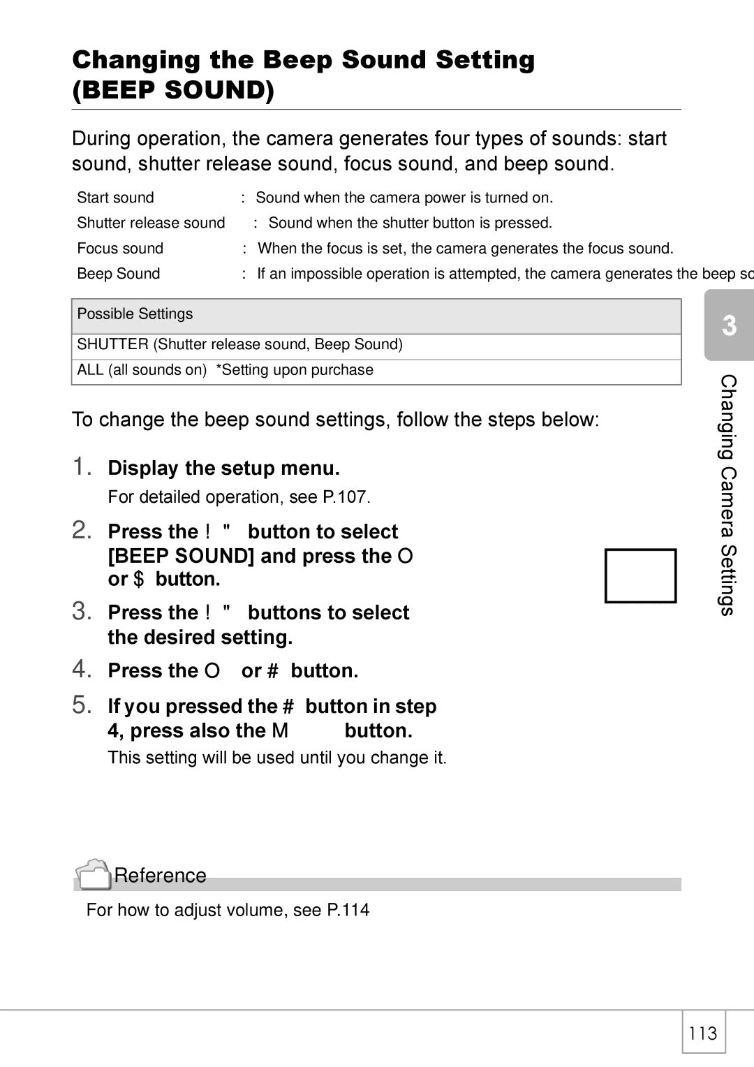 Ricoh Caplio R2 manual Changing the Beep Sound Setting 