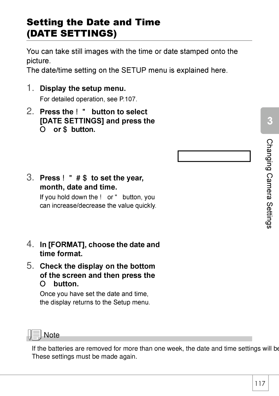 Ricoh Caplio R2 manual Setting the Date and Time, Date Settings 