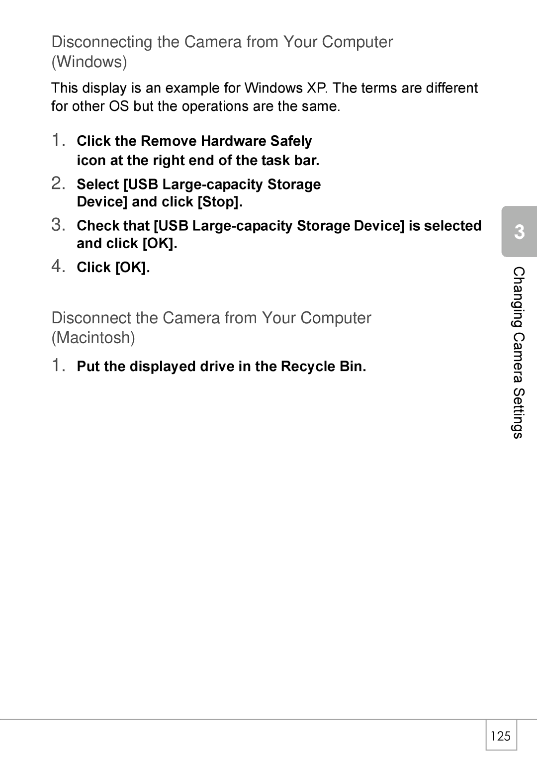 Ricoh Caplio R2 Disconnecting the Camera from Your Computer Windows, Disconnect the Camera from Your Computer Macintosh 