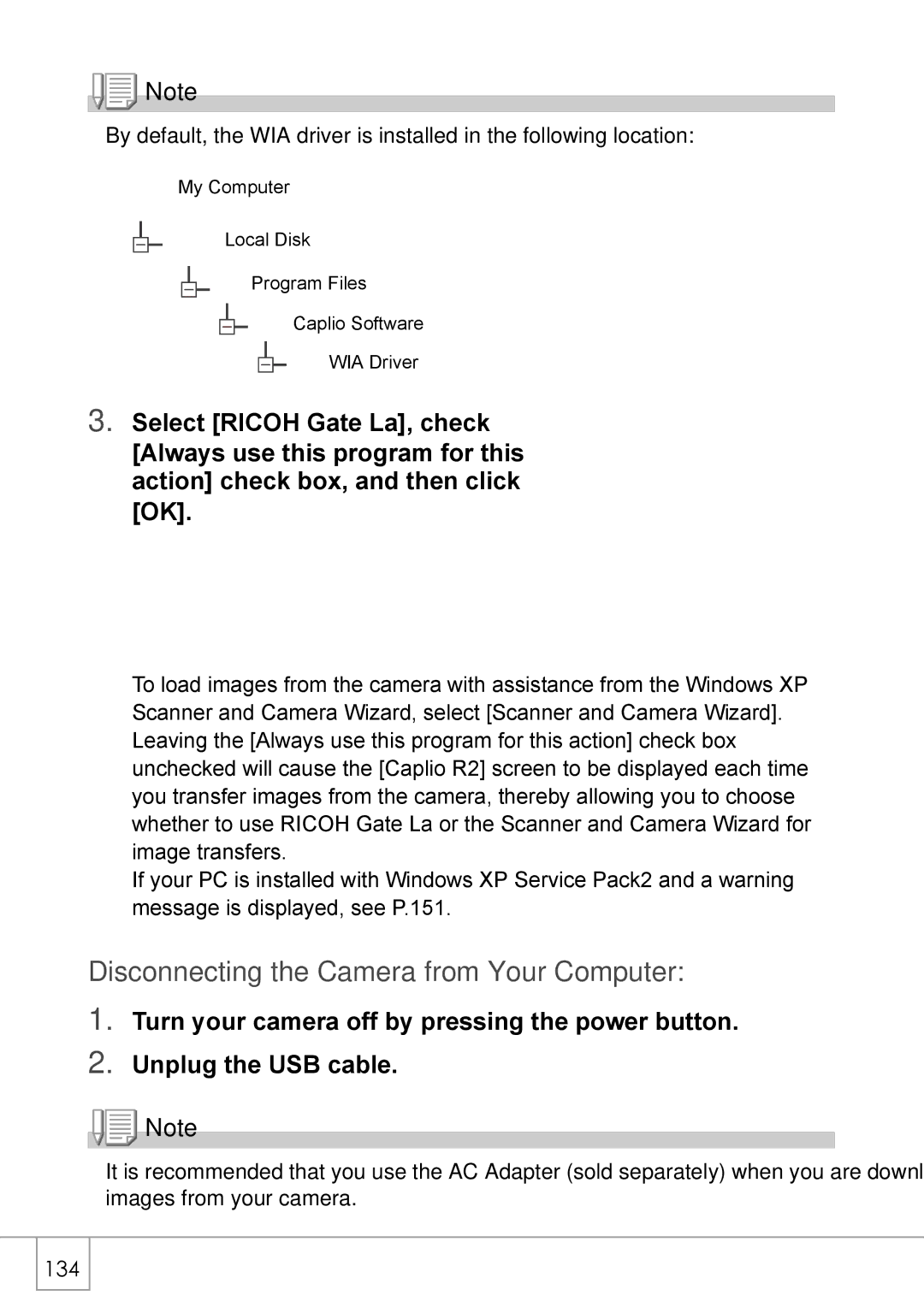 Ricoh Caplio R2 manual Disconnecting the Camera from Your Computer 