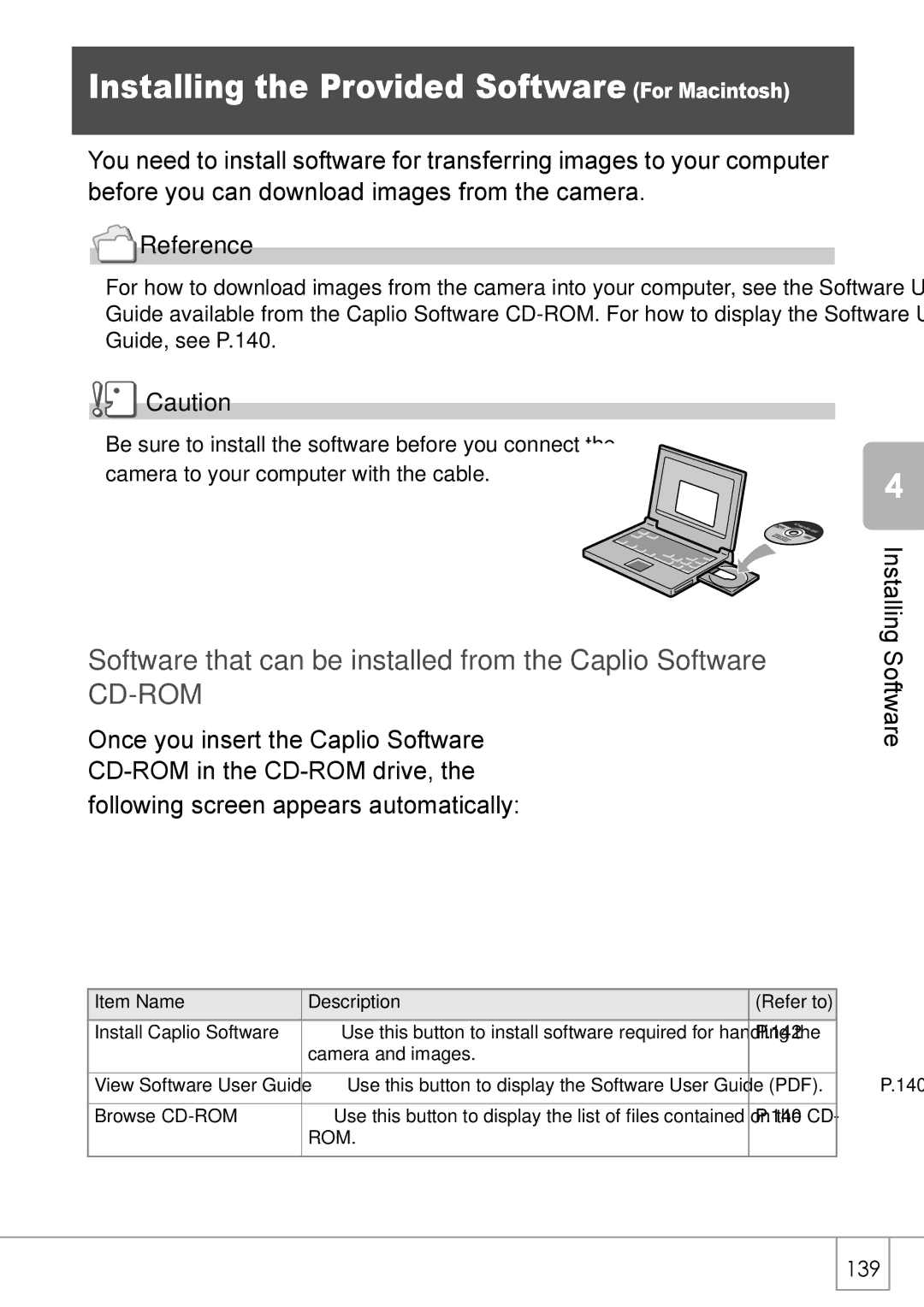 Ricoh Caplio R2 manual Installing the Provided Software For Macintosh 