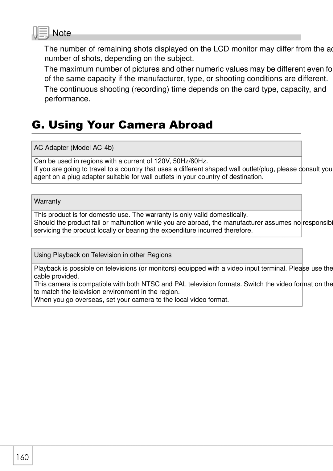 Ricoh Caplio R2 manual Using Your Camera Abroad, AC Adapter Model AC-4b 