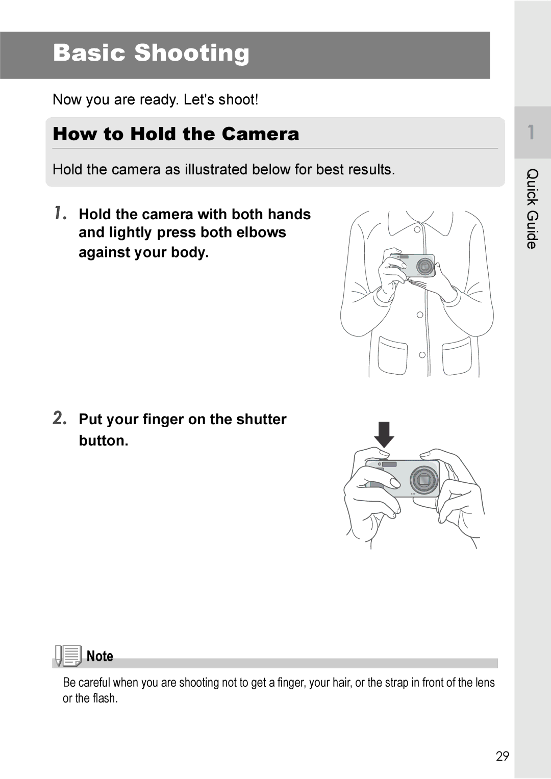 Ricoh Caplio R2 manual Basic Shooting, How to Hold the Camera 