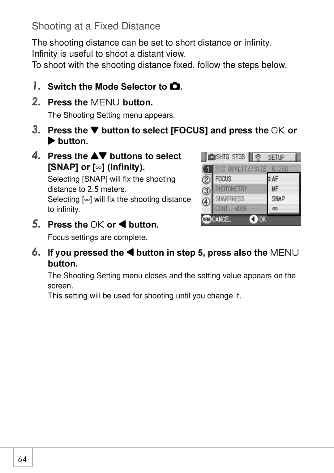 Ricoh Caplio R2 manual Shooting at a Fixed Distance 