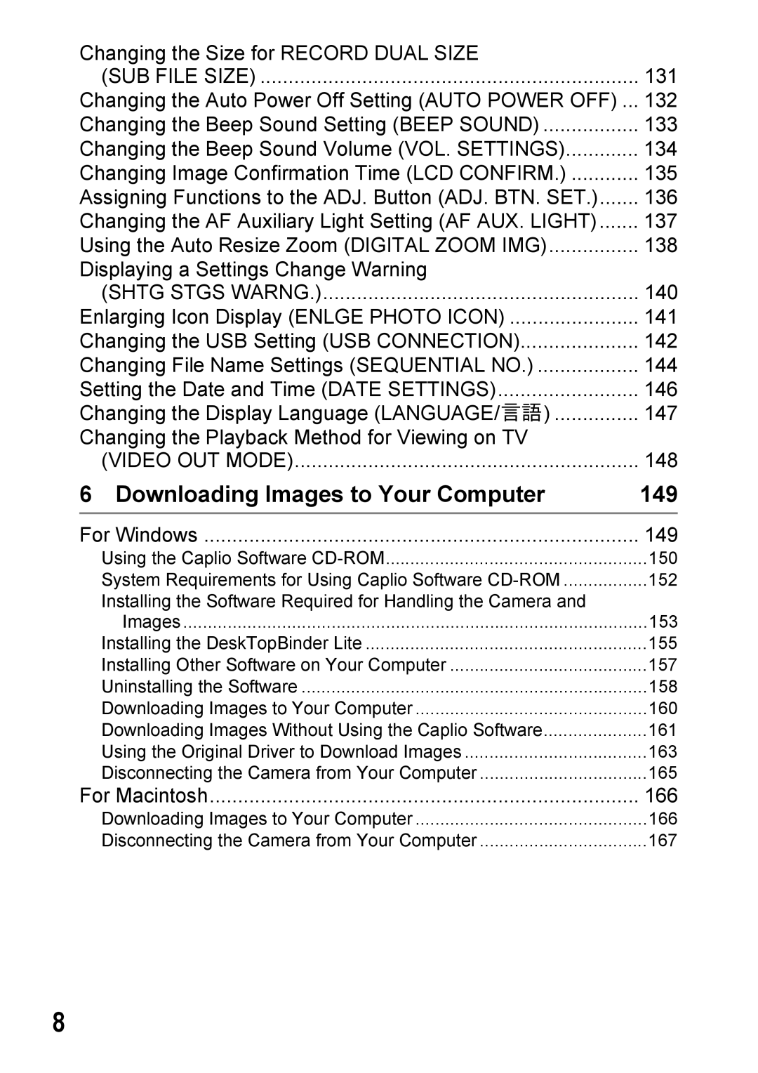 Ricoh Caplio R6 manual Downloading Images to Your Computer 149, Shtg Stgs Warng 