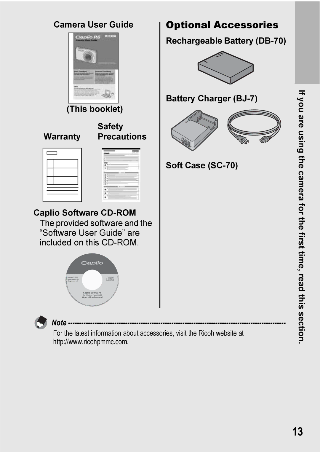 Ricoh Caplio R6 manual Optional Accessories 