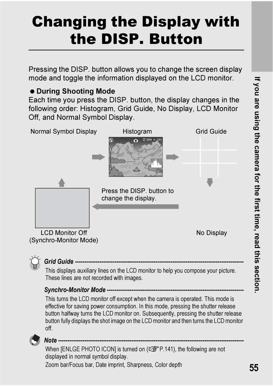 Ricoh Caplio R6 manual Changing the Display with DISP. Button, During Shooting Mode 