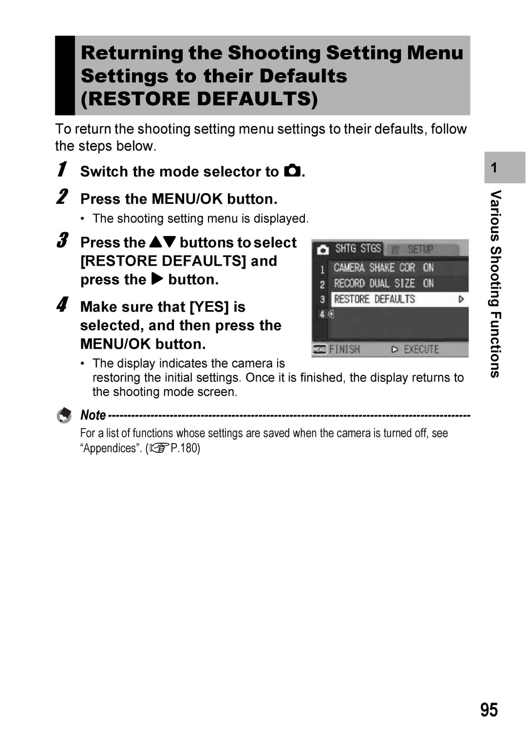 Ricoh Caplio R6 manual Restore Defaults 