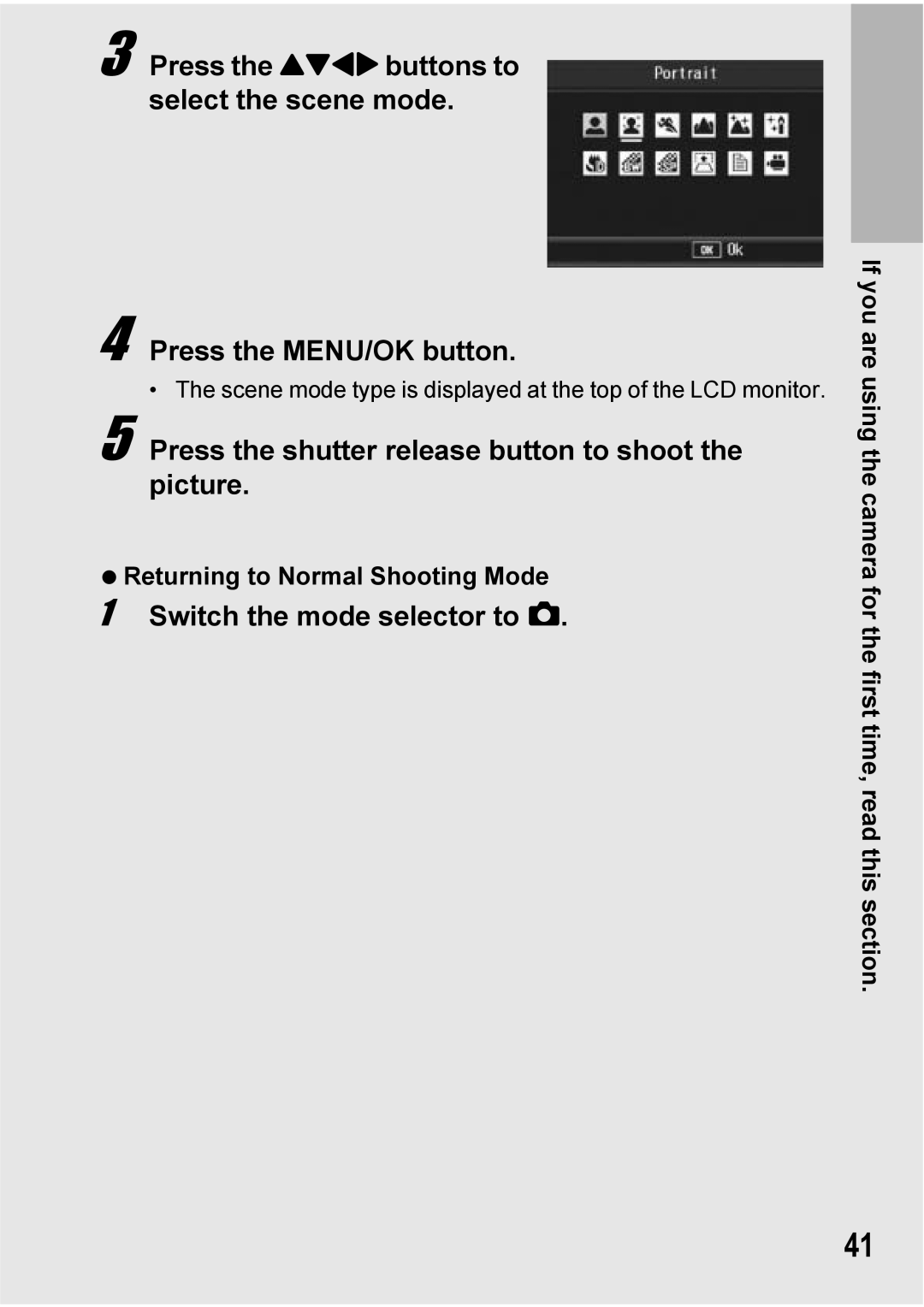 Ricoh Caplio R7 manual Press the shutter release button to shoot the picture, Returning to Normal Shooting Mode 