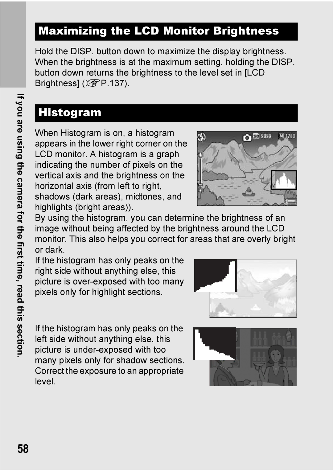 Ricoh Caplio R7 manual Maximizing the LCD Monitor Brightness, Histogram 