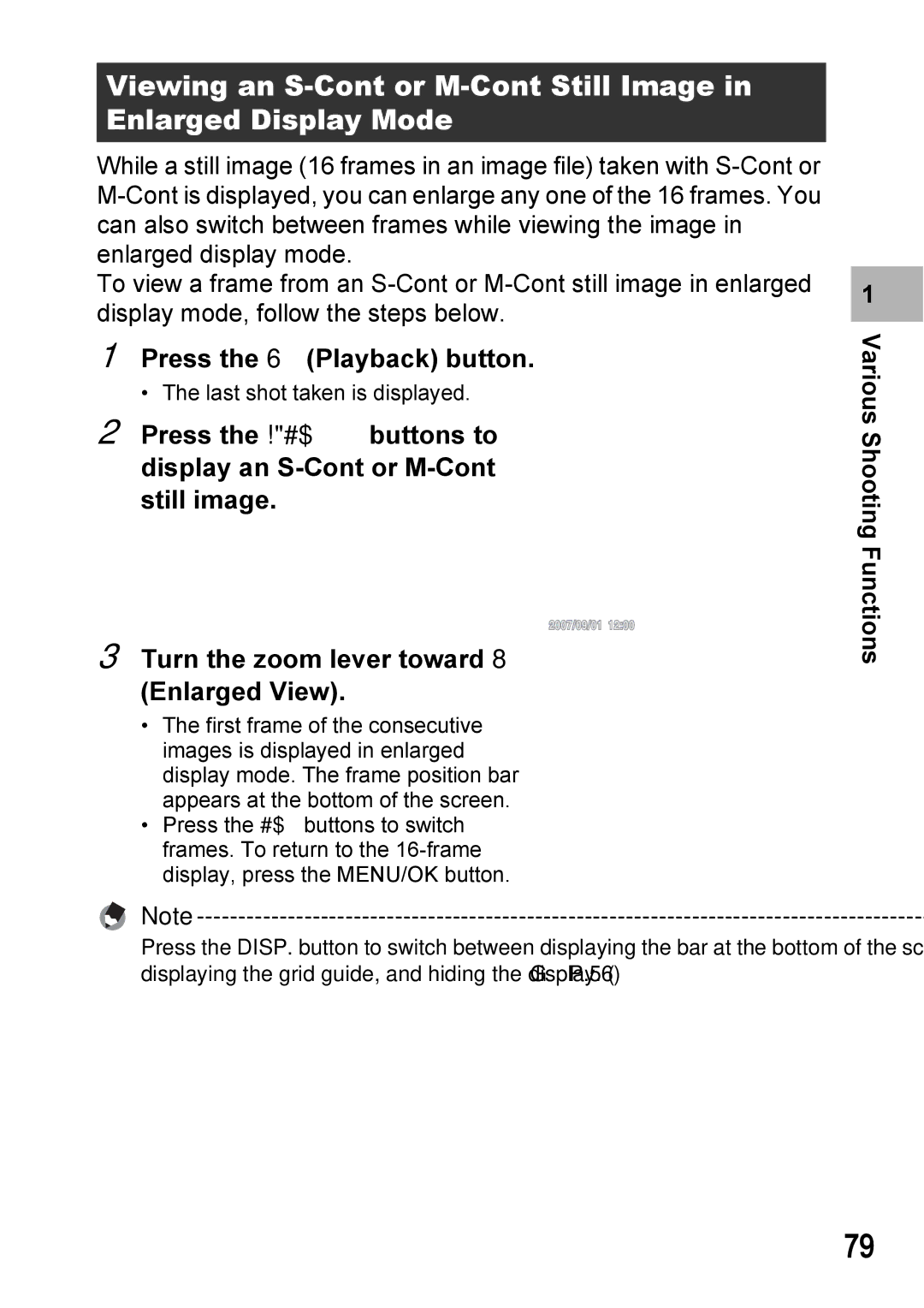 Ricoh Caplio R7 manual Press the 6 Playback button, Turn the zoom lever toward Enlarged View 