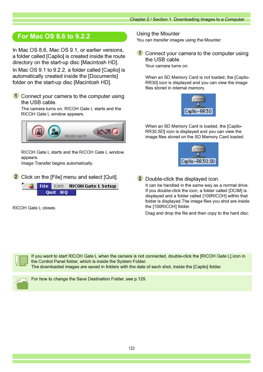 Ricoh Caplio RR30 operation manual Click on the File menu and select Quit, Double-click the displayed icon 