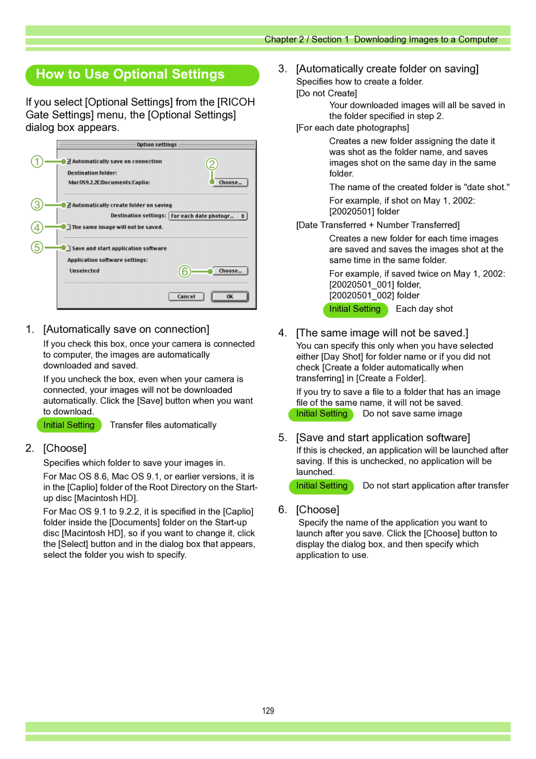 Ricoh Caplio RR30 operation manual How to Use Optional Settings, Choose 