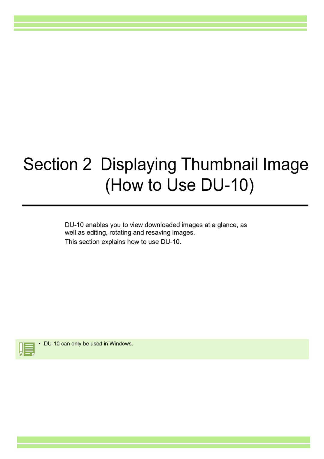 Ricoh Caplio RR30 operation manual Displaying Thumbnail Image How to Use DU-10 