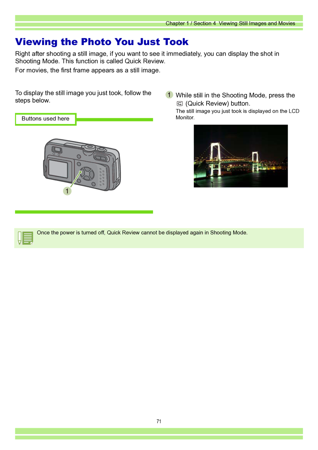 Ricoh Caplio RR30 operation manual Viewing the Photo You Just Took 