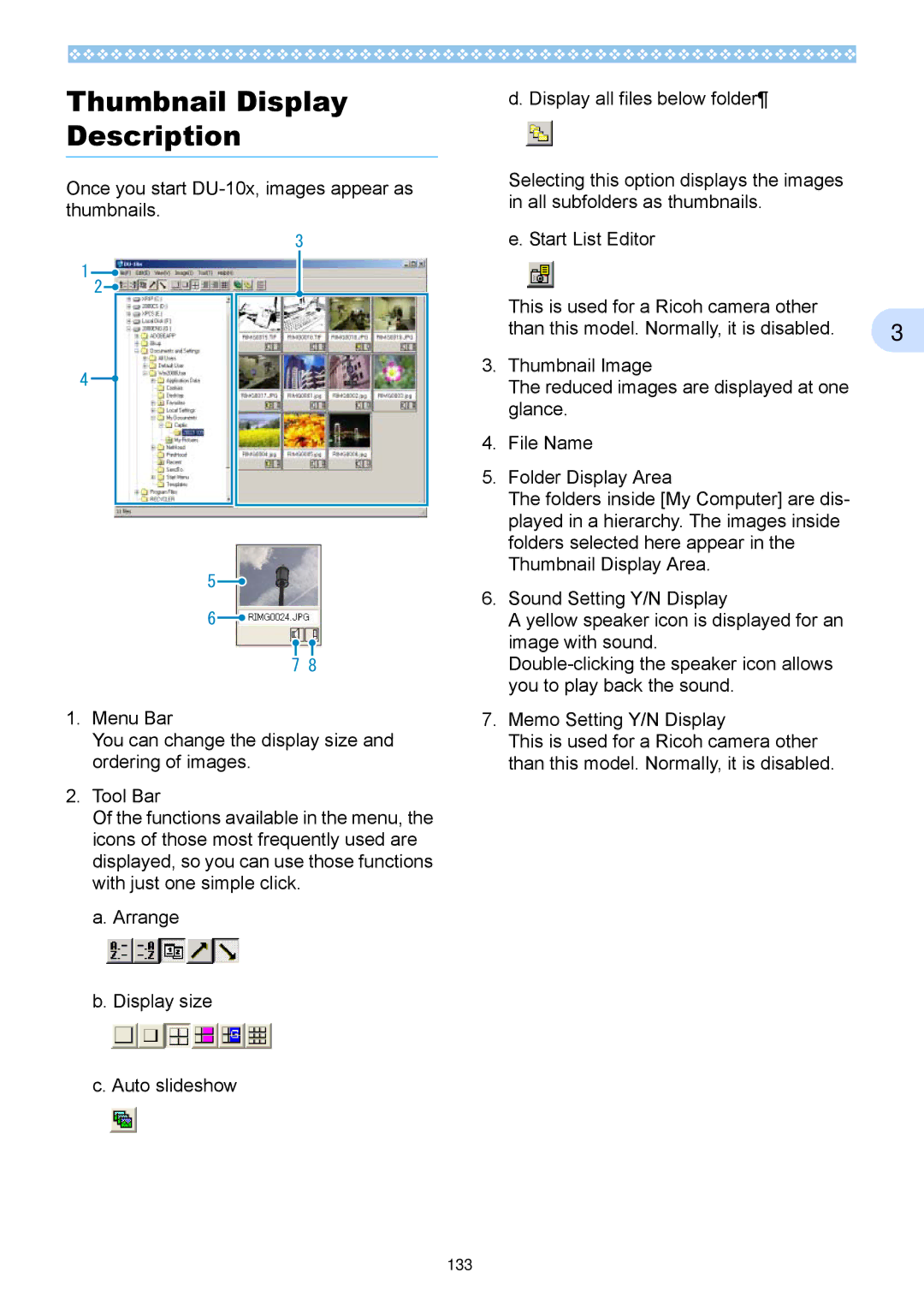 Ricoh Caplio RX operation manual Thumbnail Display Description 