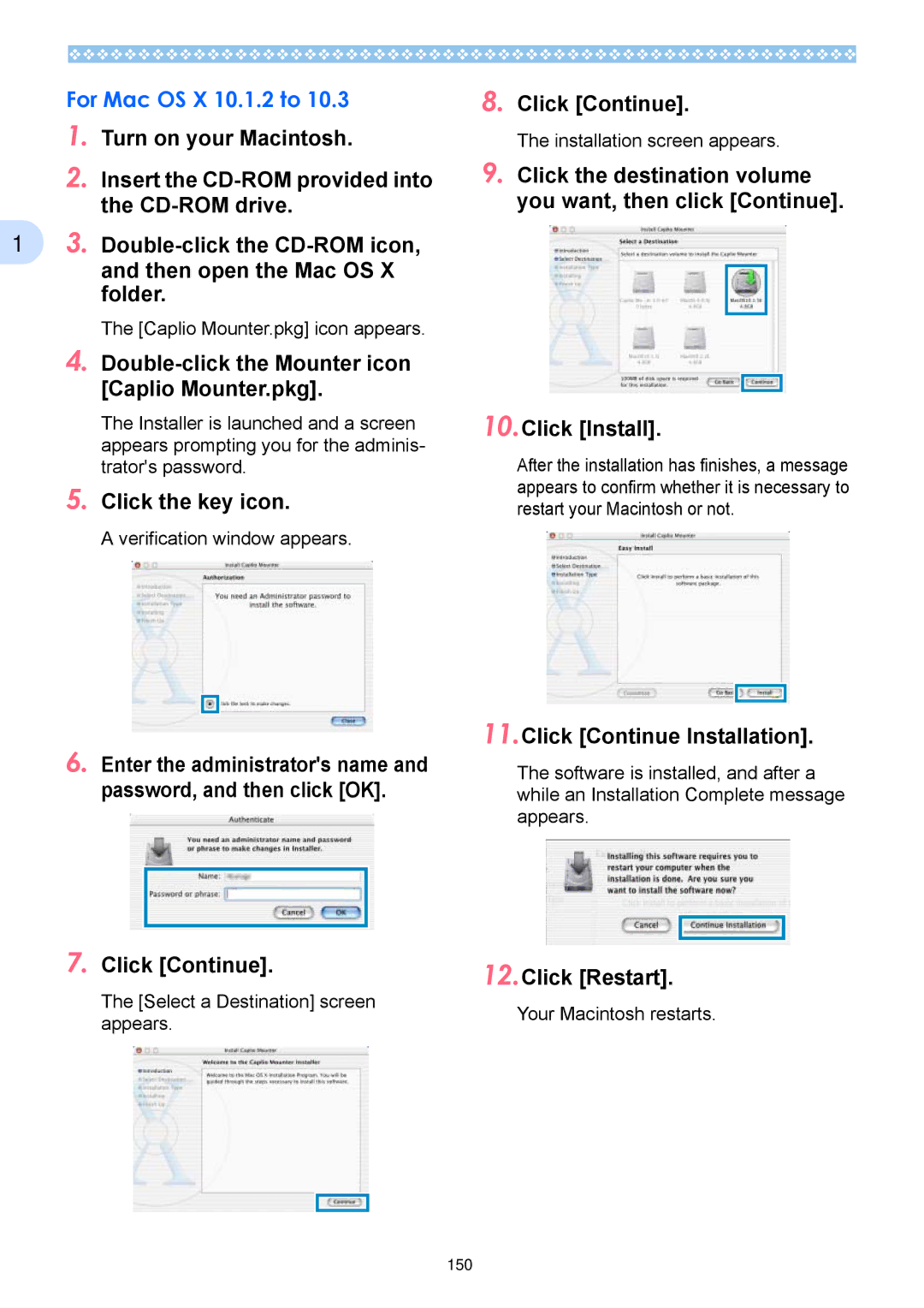 Ricoh Caplio RX operation manual For Mac OS X 10.1.2 to 